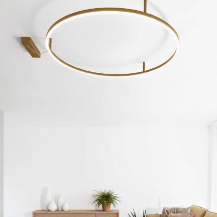 Ideal Lux - LED-Deckenleuchte ORACLE SLIM LED/29W/230V 4000K CRI 90 Ø 50 cm gold
