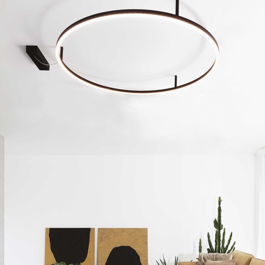 Ideal Lux - LED-Deckenleuchte ORACLE SLIM LED/37W/230V 3000K CRI 90 Ø 70 cm schwarz