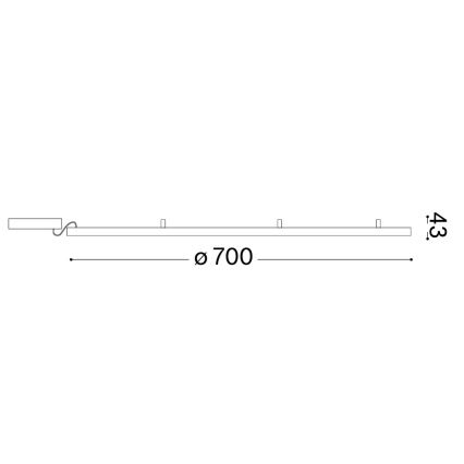 Ideal Lux - ORACLE SLIM LED-Deckenleuchte, 37 W, 230 V, 4000 K, CRI 90, Ø 70 cm, goldfarben