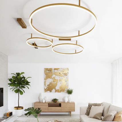 Ideal Lux - LED-Deckenleuchte ORACLE SLIM LED/37W/230V 3000K CRI 90 Ø 70 cm, goldfarben
