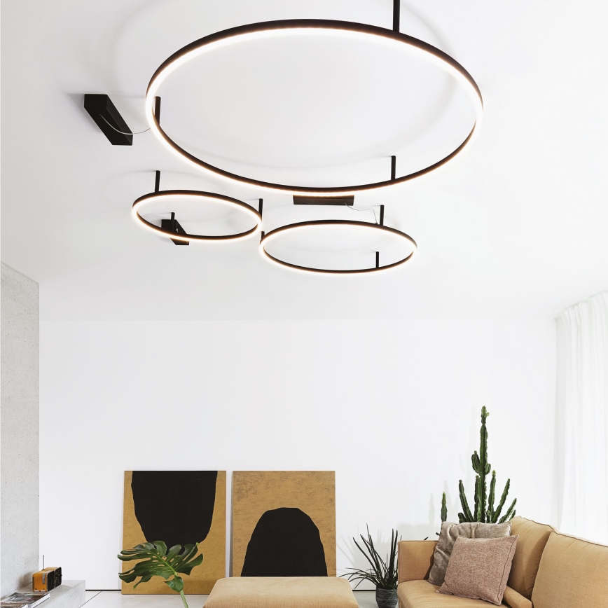 Ideal Lux - LED-Deckenleuchte ORACLE SLIM LED/53W/230V 4000K CRI 90 Ø 90 cm schwarz