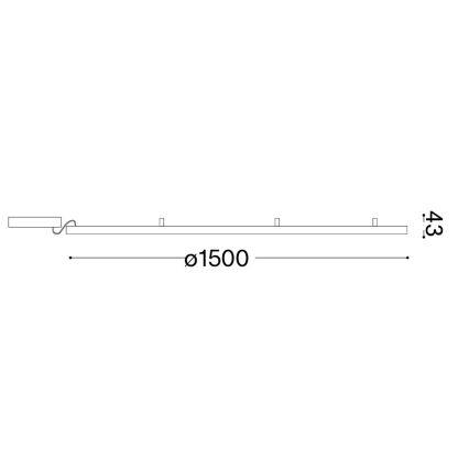 Ideal Lux - LED-Deckenleuchte ORACLE SLIM LED/81W/230V 3000K CRI 90 Ø 150 cm goldfarben