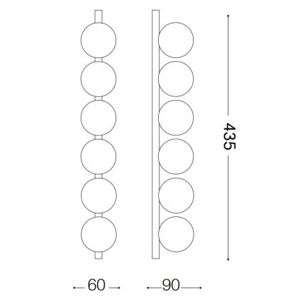 Ideal Lux - LED-Deckenleuchte PING PONG 6xLED/3W/230V CRI 90 Messing