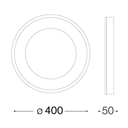 Ideal Lux - LED-Deckenleuchte PLANET LED/20W/230V CRI 90 Ø 40 cm schwarz