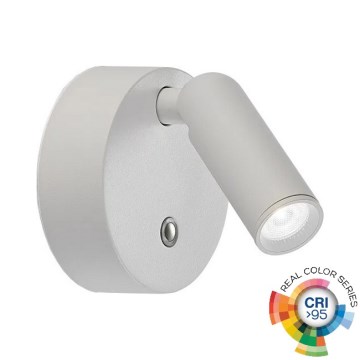 Ideal Lux - LED, dimmbar, wiederaufladbar, Touch-Wandspot BEAN LED/3W/5V 2200 mAh CRI 95 Weiß