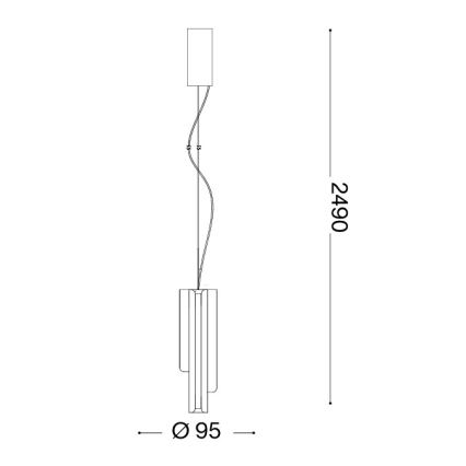 Ideal Lux - LED-dimmbare seilabhängige Pendelleuchte DORICA 3xLED/9W/230V CRI 90 Ø 9,5 cm weiß