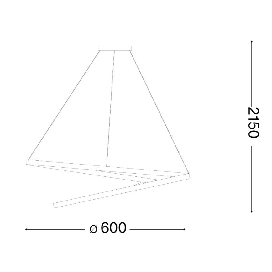 Ideal Lux - LED-dimmbare Pendelleuchte an Kabel OZ LED/48W/230V Ø 60 cm CRI 90 schwarz
