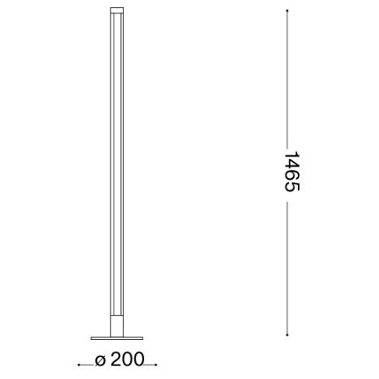 Ideal Lux - LED-dimmbare Stehleuchte YOKO LED/16W/230V CRI 90 schwarz