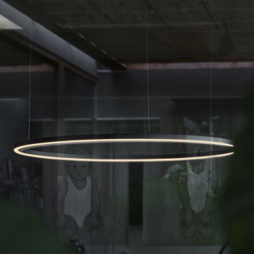 Ideal Lux - LED dimmbarer Kronleuchter an Kabel ORACLE SLIM LED/43W/230V 3000K Ø 90 cm schwarz