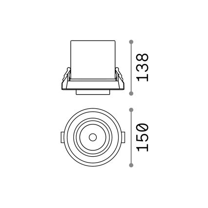 Ideal Lux - LED-Einbaustrahler NOVA LED/30W/230V CRI 90 Ø 13,8 cm schwarz