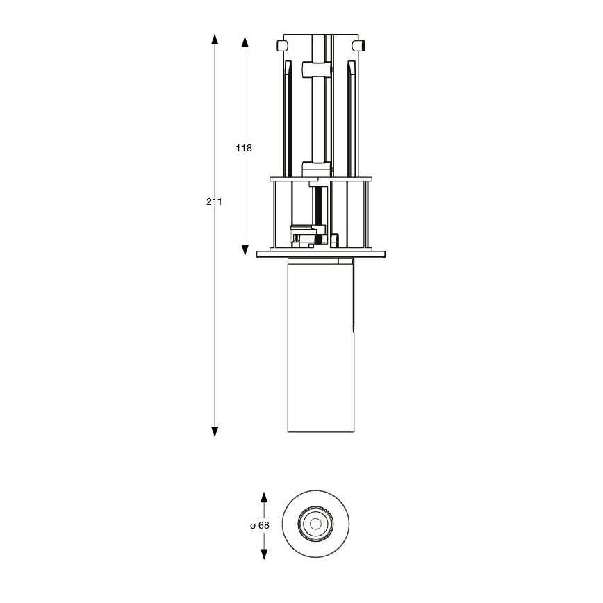 Ideal Lux - Einbau-Spot NOVA LED/6W/230V 3000 K CRI 90 Ø 6,8 cm schwarz