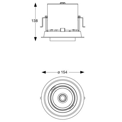 Ideal Lux - LED Einbau-Deckenspot NOVA LED/30W/230V 3000K CRI 90 Ø 15,4 cm schwarz