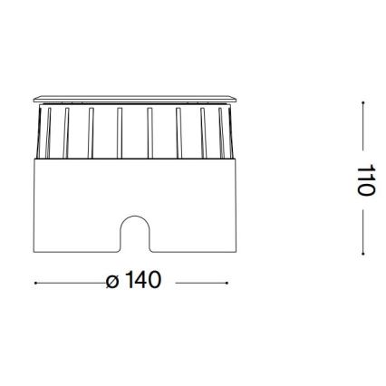 Ideal Lux - LED-Einfahrtsleuchte  FLOOR LED/12W/230V d 14 cm CRI 90 IP67 glänzendes Chrom