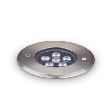 Ideal Lux - LED-Einfahrtsleuchte FLOOR LED/6W/230V d 12 cm CRI 90 IP67 glänzendes Chrom
