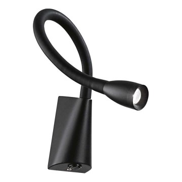 Ideal Lux - LED Flexibler Leselampe GOOSE LED/3W/230V CRI 90 Schwarz