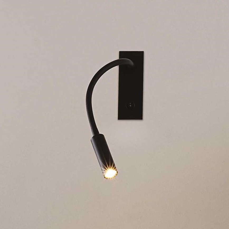 Ideal Lux - LED Flexibler Leselampe IO LED/3W/230V CRI 90 Schwarz