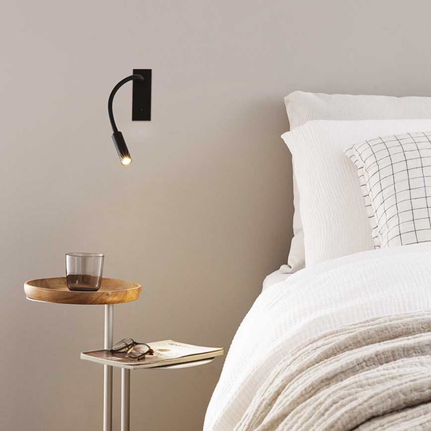 Ideal Lux - LED Flexibler Leselampe IO LED/3W/230V CRI 90 Schwarz