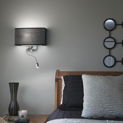 Ideal Lux - LED Flexibler Wandleuchte HOTEL 1xE27/60W + LED/1,5W/230V