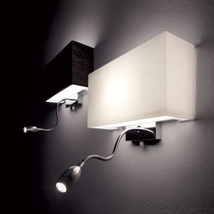Ideal Lux - LED Flexibler Wandleuchte HOTEL 1xE27/60W + LED/1,5W/230V