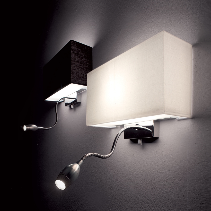 Ideal Lux - LED Flexibler Wandleuchte HOTEL 1xE27/60W + LED/1,5W/230V