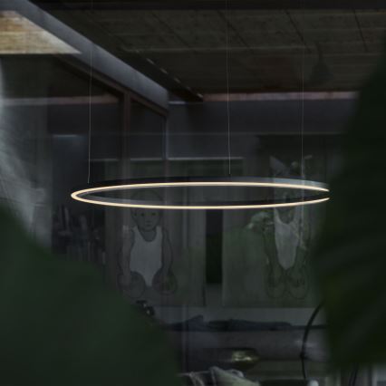 Ideal Lux - LED-dimmbare Pendelleuchte mit Kabelaufhängung ORACLE SLIM LED/42W/230V 3000K CRI 90 Ø 90 cm schwarz