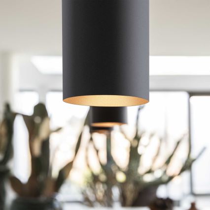 Ideal Lux - LED-Hängeleuchte an Kabel LOOK 1xGU10/7W/230V CRI 90 Ø 6 cm schwarz