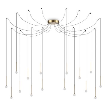 Ideal Lux - LED-Hängeleuchte an Kabel LUCCIOLA 16xLED/16W/230V CRI 90 Spinnen-Design Messing