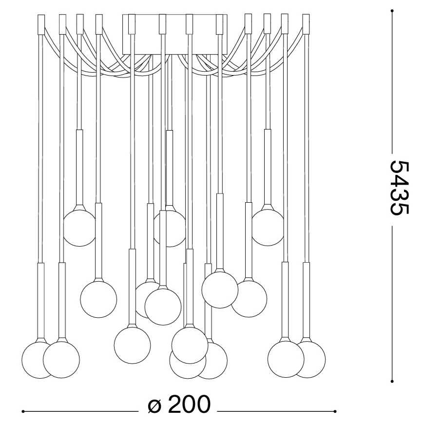 Ideal Lux - LED-Hängeleuchte an Kabel LUCCIOLA 16xLED/16W/230V CRI 90 Spinnen-Design Messing