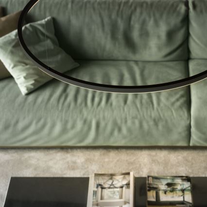 Ideal Lux - LED-Pendelleuchte mit Kabelabhängung ORACLE SLIM LED/37W/230V 2700K CRI 90 Ø 70 cm schwarz