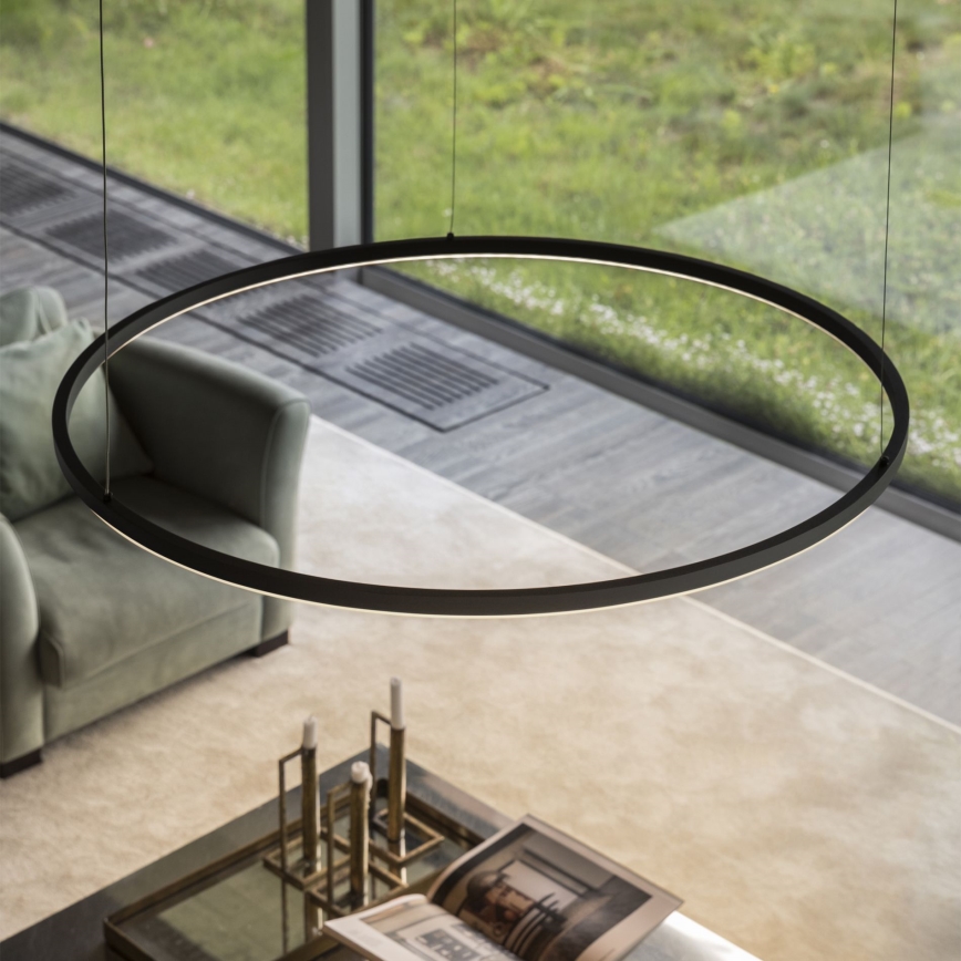 Ideal Lux - LED-dimmbare Seil-Pendelleuchte ORACLE SLIM LED/77W/230V 3000K CRI 90 Ø 150 cm schwarz