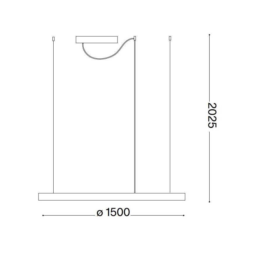 Ideal Lux - LED-Pendelleuchte an Kabel ORACLE SLIM LED/83W/230V 2700K CRI 90 Ø 150 cm schwarz
