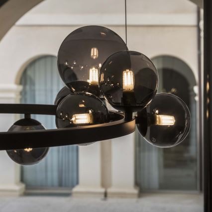 Ideal Lux - LED-Hängeleuchte an Kabel PERLAGE 25xG9/3W/230V 110 cm schwarz/rauchschwarz