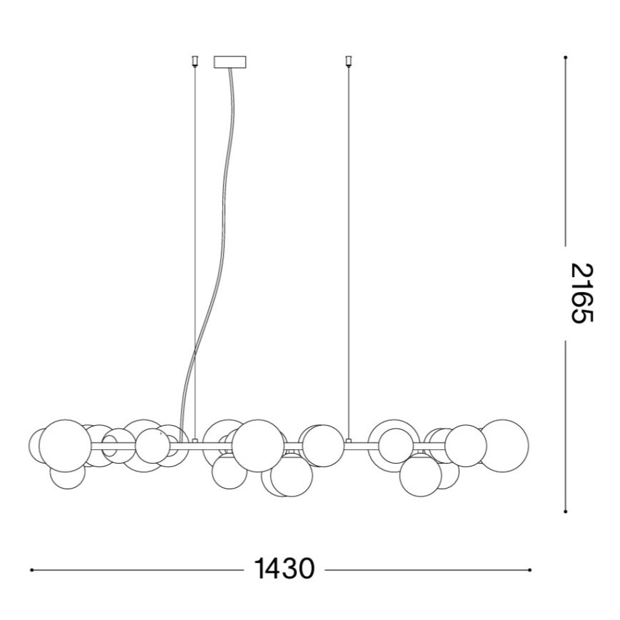 Ideal Lux - LED-Hängeleuchte an Kabel PERLAGE 30xG9/3W/230V 143 cm gold/weiß