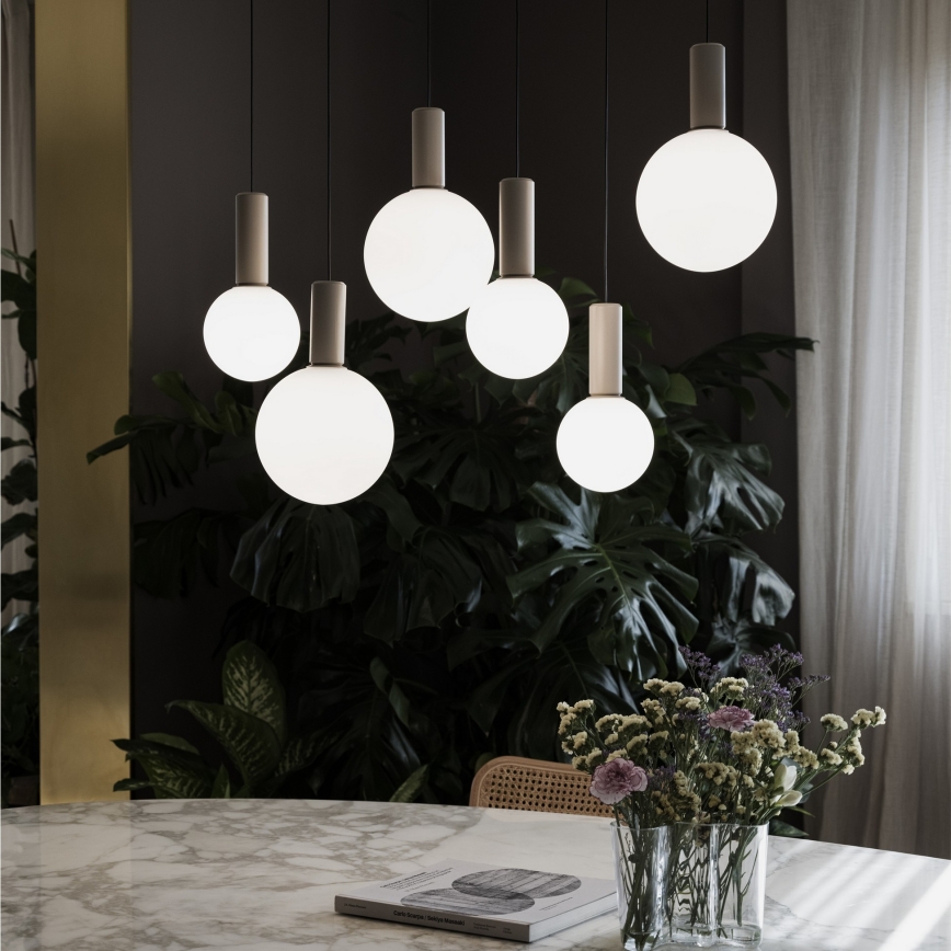 Ideal Lux - LED-Hängeleuchte an Stahlseil ODEON LED/39W/230V CRI 90 Durchmesser 57 cm beige/weiß
