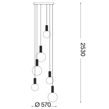 Ideal Lux - LED-Hängeleuchte an Stahlseil ODEON LED/39W/230V CRI 90 Durchmesser 57 cm beige/weiß