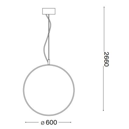 Ideal Lux - LED-Hängeleuchte CIRCUS LED/33W/230V d 60 cm CRI 90 schwarz