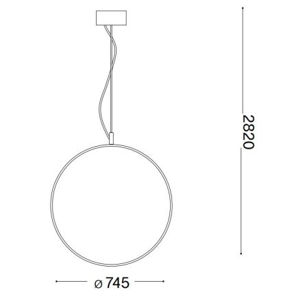 Ideal Lux - LED-Hängeleuchte CIRCUS LED/36W/230V d 74,5 cm CRI 90 schwarz