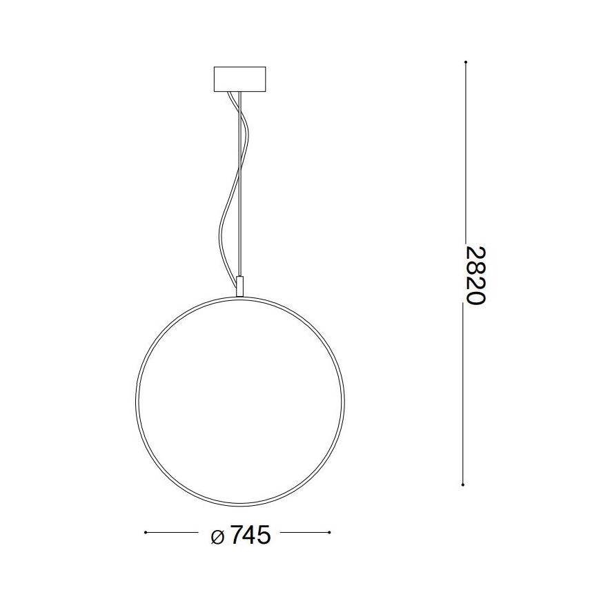 Ideal Lux - LED-Hängeleuchte CIRCUS LED/36W/230V d 74,5 cm CRI 90 schwarz