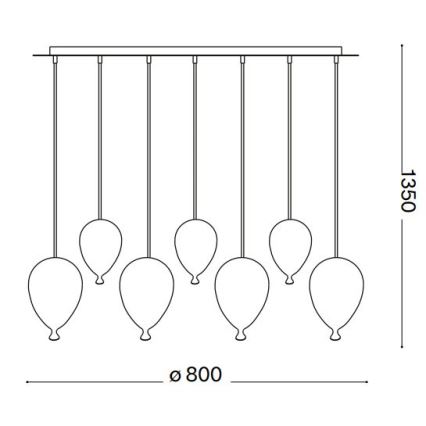 Ideal Lux - LED-Hängeleuchte CLOWN 7xG9/3W/230V 80 cm bunt