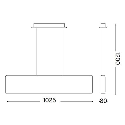 Ideal Lux - LED-Hängeleuchte DESK LED/32W/230V 102,5 cm CRI 90 schwarz
