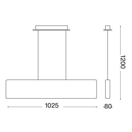 Ideal Lux - LED-Hängeleuchte DESK LED/32W/230V 102,5 cm CRI 90 weiß