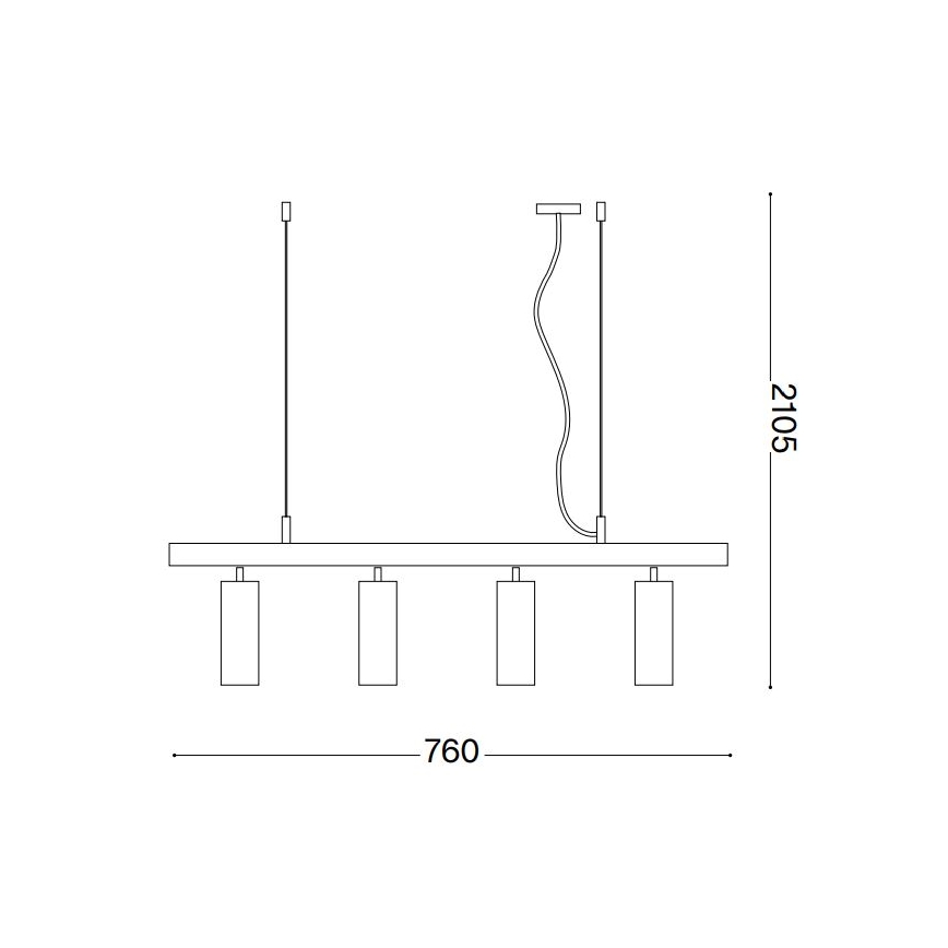 Ideal Lux - LED-Hängeleuchte DYNAMITE 4xGU10/7W/230V CRI 90 schwarz/Messing