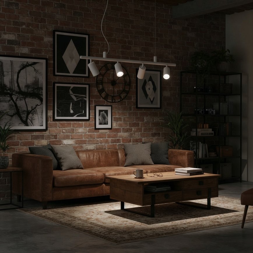 Ideal Lux - LED-Hängeleuchte DYNAMITE 4xGU10/7W/230V CRI 90 weiß