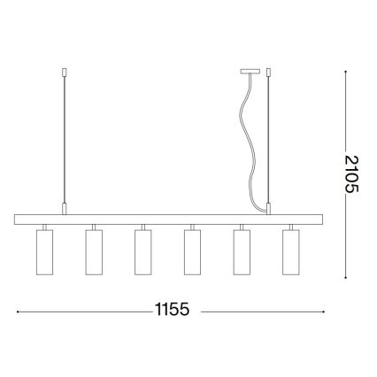 Ideal Lux - LED-Hängeleuchte DYNAMITE 6xGU10/7W/230V CRI 90 weiß