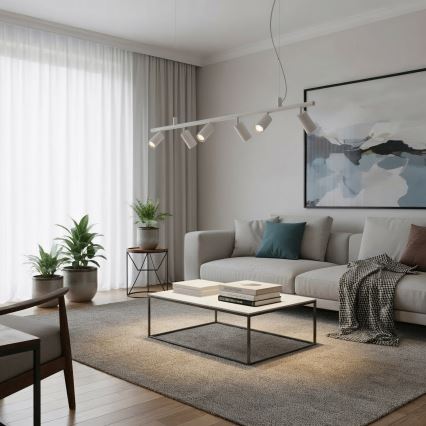 Ideal Lux - LED-Hängeleuchte DYNAMITE 6xGU10/7W/230V CRI 90 weiß