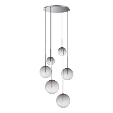 Ideal Lux - LED-Hängeleuchte EQUINOXE 6xG4/2W/230V d 65 cm glänzendes Chrom/rauchig