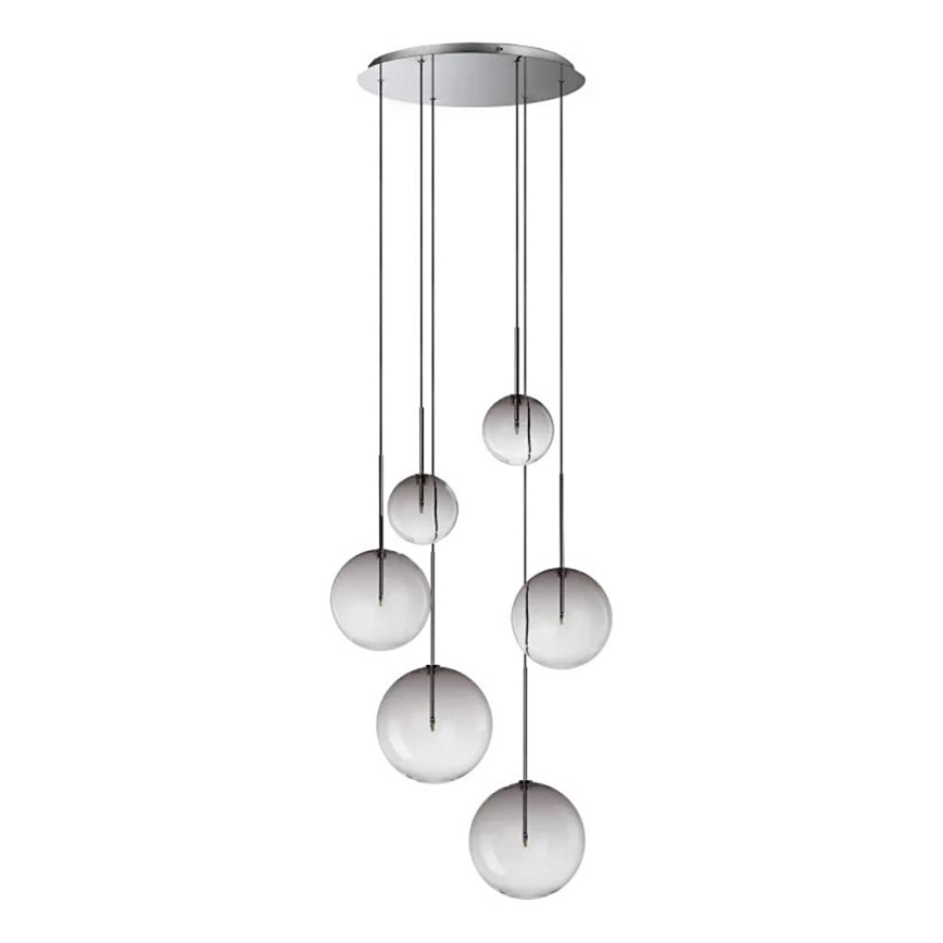 Ideal Lux - LED-Hängeleuchte EQUINOXE 6xG4/2W/230V d 65 cm glänzendes Chrom/rauchig