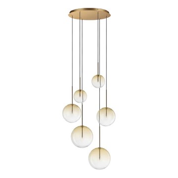 Ideal Lux - LED-Hängeleuchte EQUINOXE 6xG4/2W/230V d 65 cm Messing/rauchig