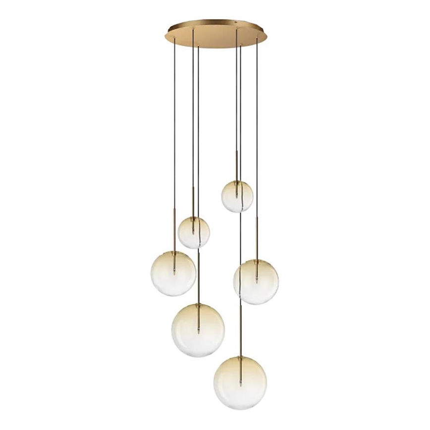 Ideal Lux - LED-Hängeleuchte EQUINOXE 6xG4/2W/230V d 65 cm Messing/rauchig