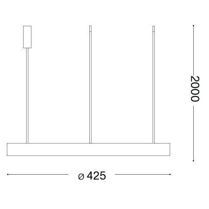 Ideal Lux - LED-Hängeleuchte GEMINI LED/38W/230V d 42,5 cm CRI 90 schwarz